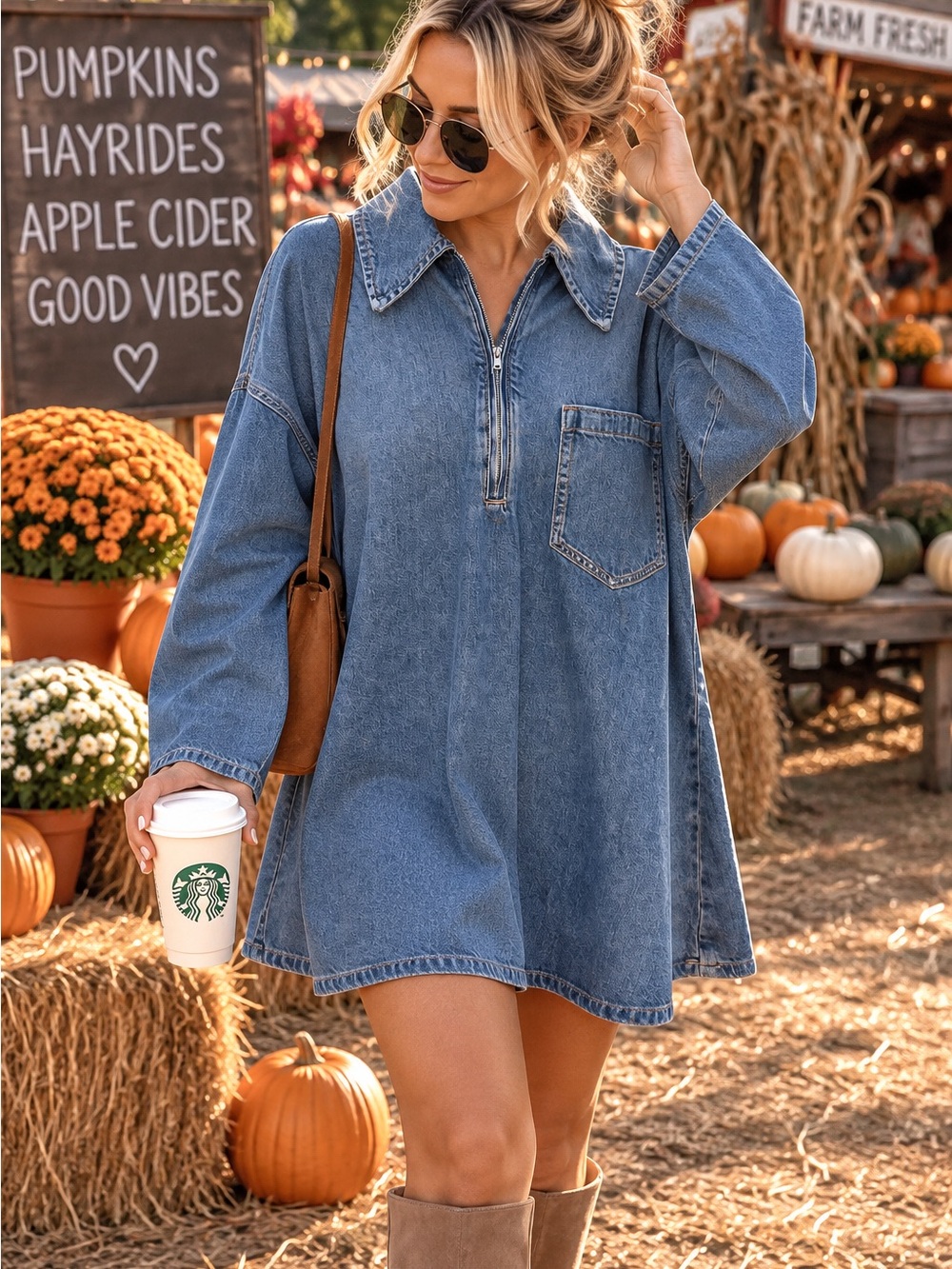 🍂🤎 ZARA Denim Shirt Dress 🤎🍂